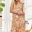 Robe Midi à Bretelles Ajustables à Imprimé Floral pour Femmes
