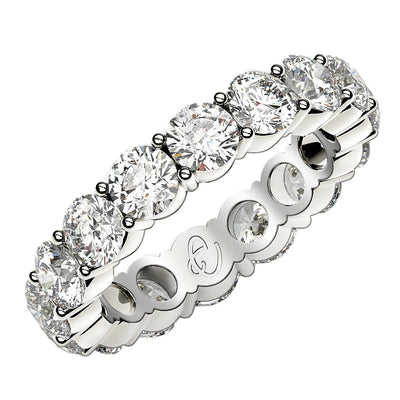 Round Cut Lab Grown Diamond Eternity Ring in 14k White Gold