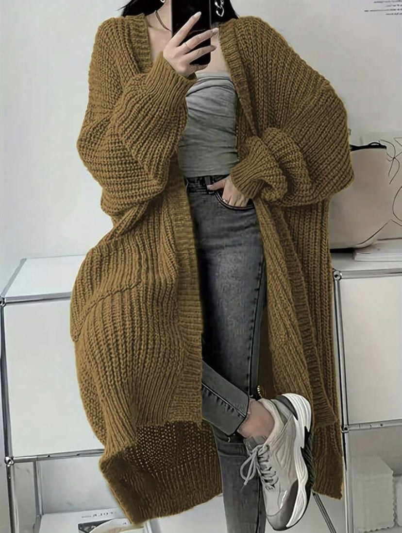 Premium Women's Long Knitted Cardigan for Autumn & Winter