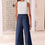 Pantalones Harem de Pierna Ancha con Cintura Elástica - Estilo Corto
