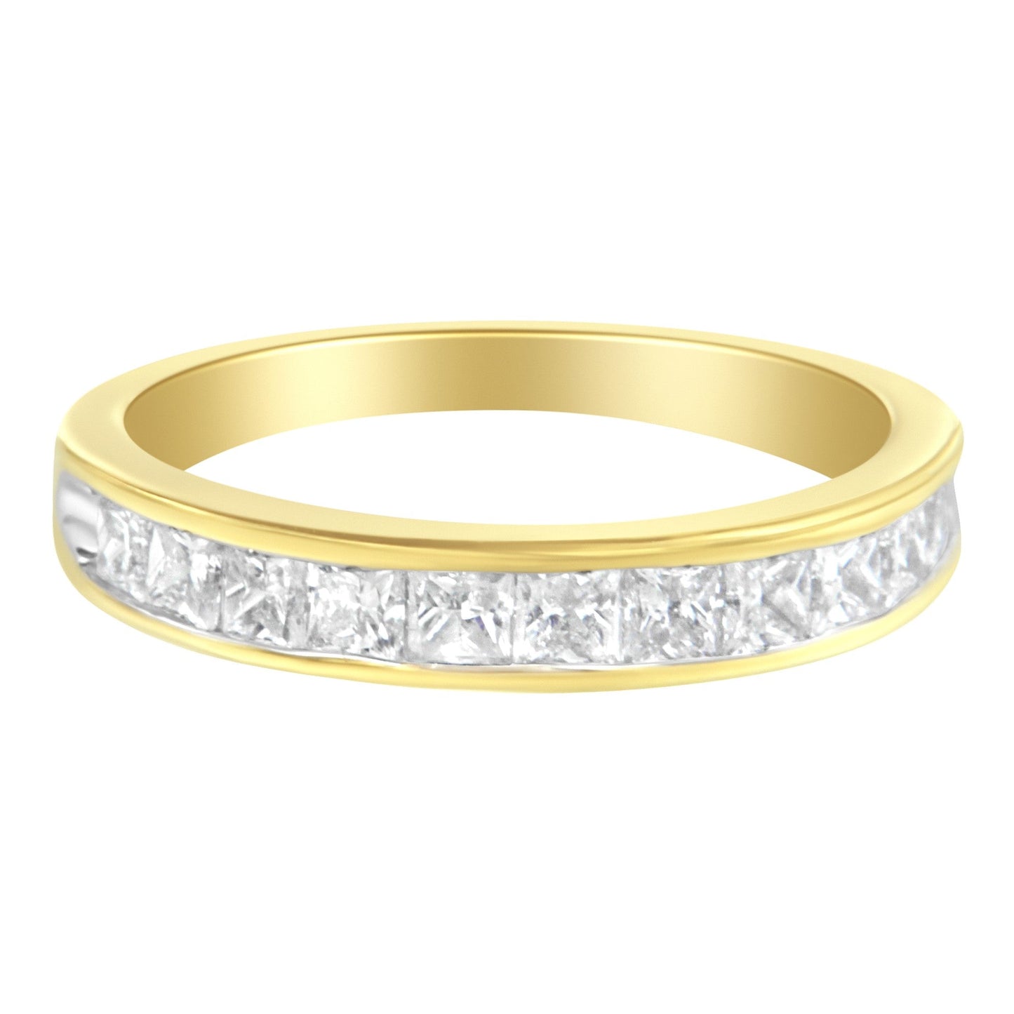 Anillo de Banda de Diamantes en Canal de Oro Amarillo de 14KT