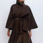 Manteau Trench Élégant d'Hiver à Col Montant et Manches Chauve-Souris pour Femmes