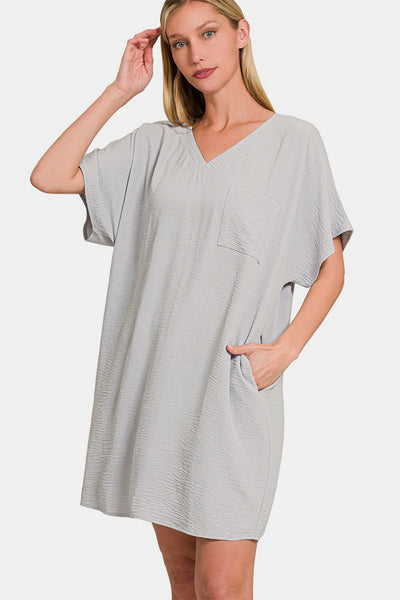 Chic V-Neck Pocket Dress for Women – Effortlessly Stylish and Comfortable - Korvel