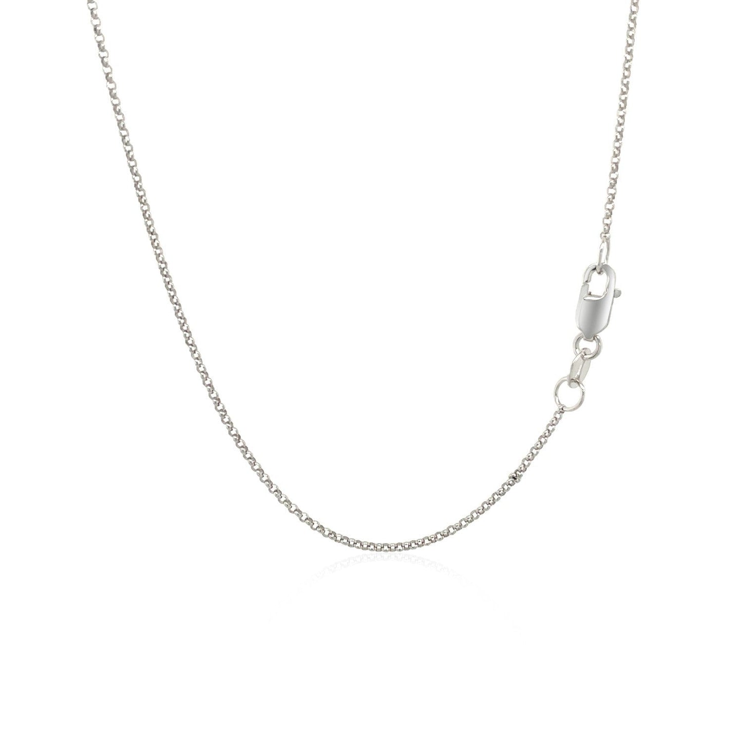 14k White Gold Diamond Cut Rolo Chain - 1.1mm