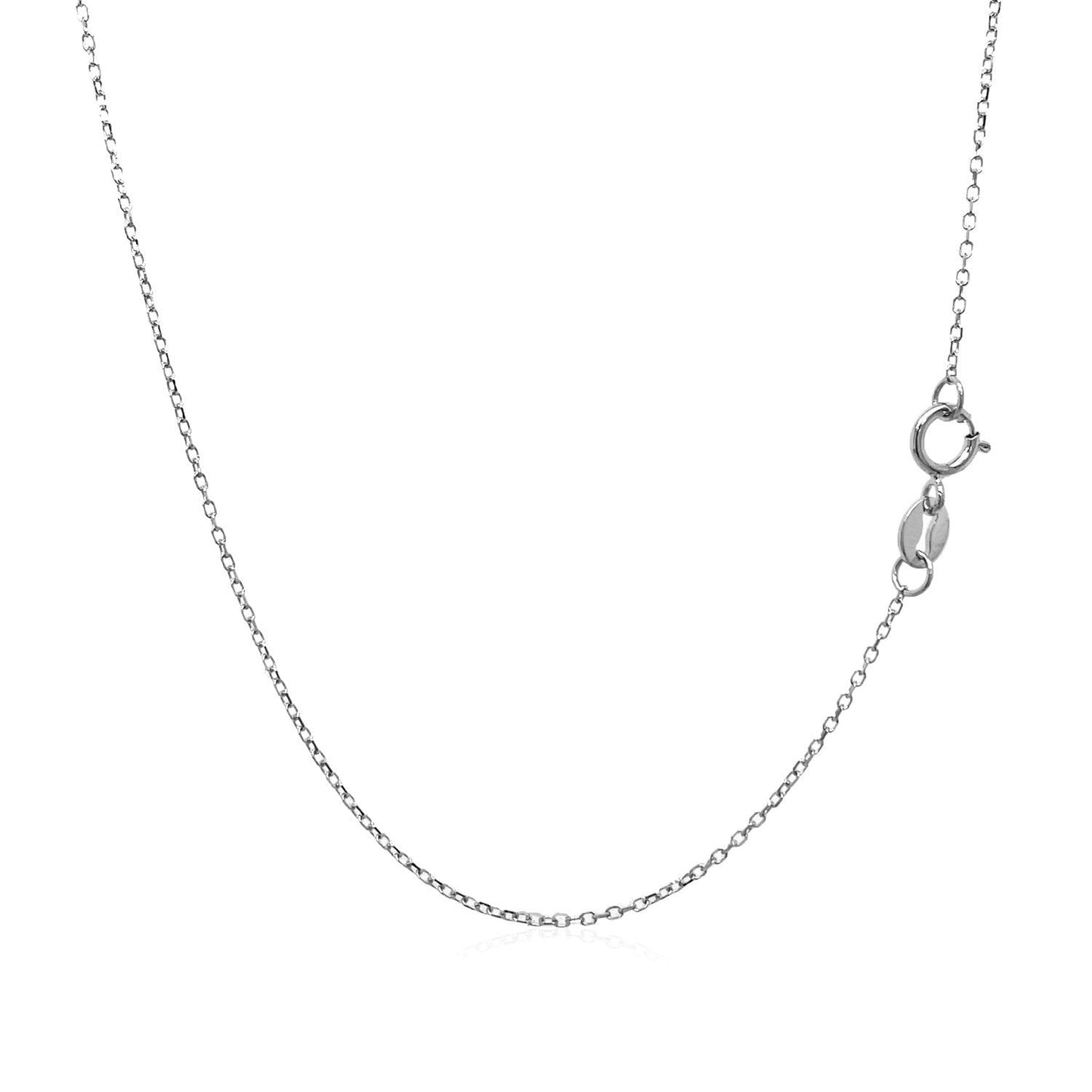 14k White Gold Diamond Cut Cable Link Chain - 0.8mm