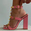 Elegant Women's Square Toe High Heels with Buckle Strap
