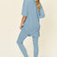 Double Take Full Size Round Neck T-Shirt and Leggings Set