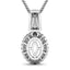 0.22 Carat Genuine White Diamond 14K White Gold Semi Mount Pendant
