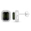 3.57 Carat Green Tourmaline & Diamond 14K White Gold Earrings