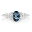 0.93 Carat London Blue Topaz & Diamond 14K White Gold Ring