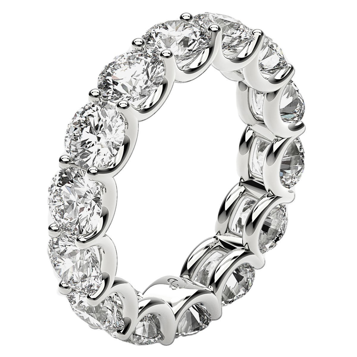 Bague Eternité en Diamant Lab Grown Taille Ronde en Or Blanc 14k
