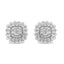 Boucles d'oreilles en argent sterling .925 avec diamants en halo
