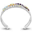 4.82 Carat Genuine Multi-Stone .925 Sterling Silver Cuff Bangle