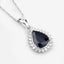 Pendentif en or blanc 14K avec saphir bleu de 2,09 carats et diamants