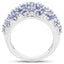 Bague en argent sterling de 3,01 carats en tanzanite véritable et diamants blancs