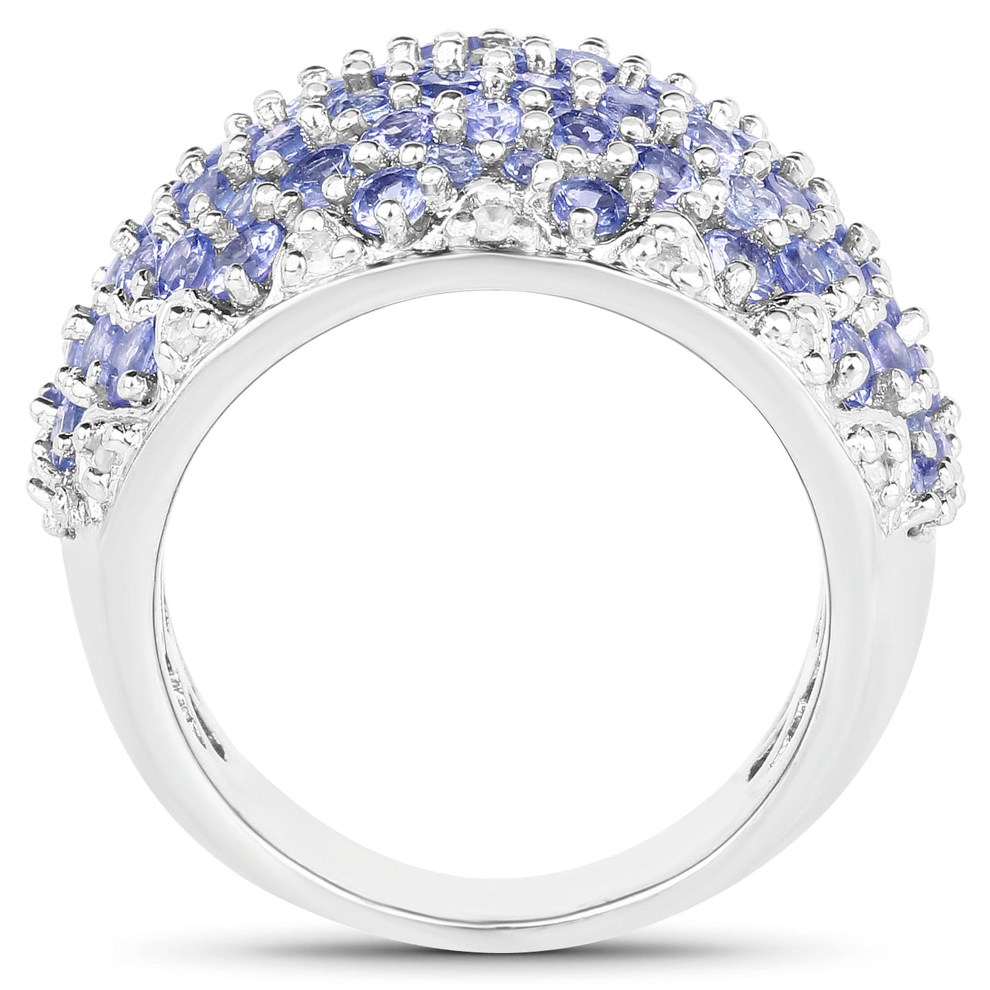 Bague en argent sterling de 3,01 carats en tanzanite véritable et diamants blancs