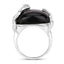 21.04 Carat Black Onyx & White Topaz Sterling Silver Ring