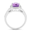 Anillo de plata esterlina de amatista de 2.13 quilates y topacio blanco