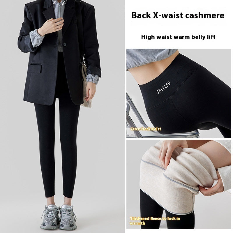 Leggings de Cachemira de Cintura Alta para Mujeres - Elegantes y Cálidos