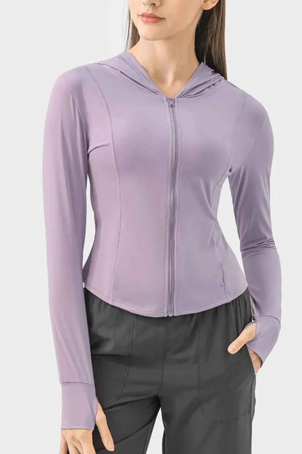 Millennia Pocketed Zip Up Hooded Activewear Hoodie