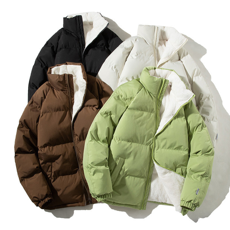 Chaqueta Puffer de Cuello Alto para Parejas con Bolsillos