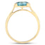2.00 Carat Genuine Blue Zircon Sterling Silver Ring