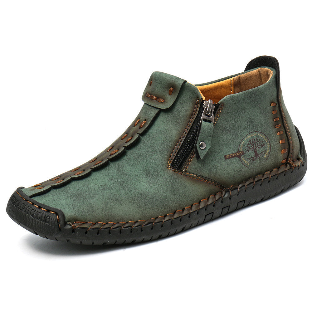 Men's Stylish Ankle Boots with Zipper for Outdoor Activities