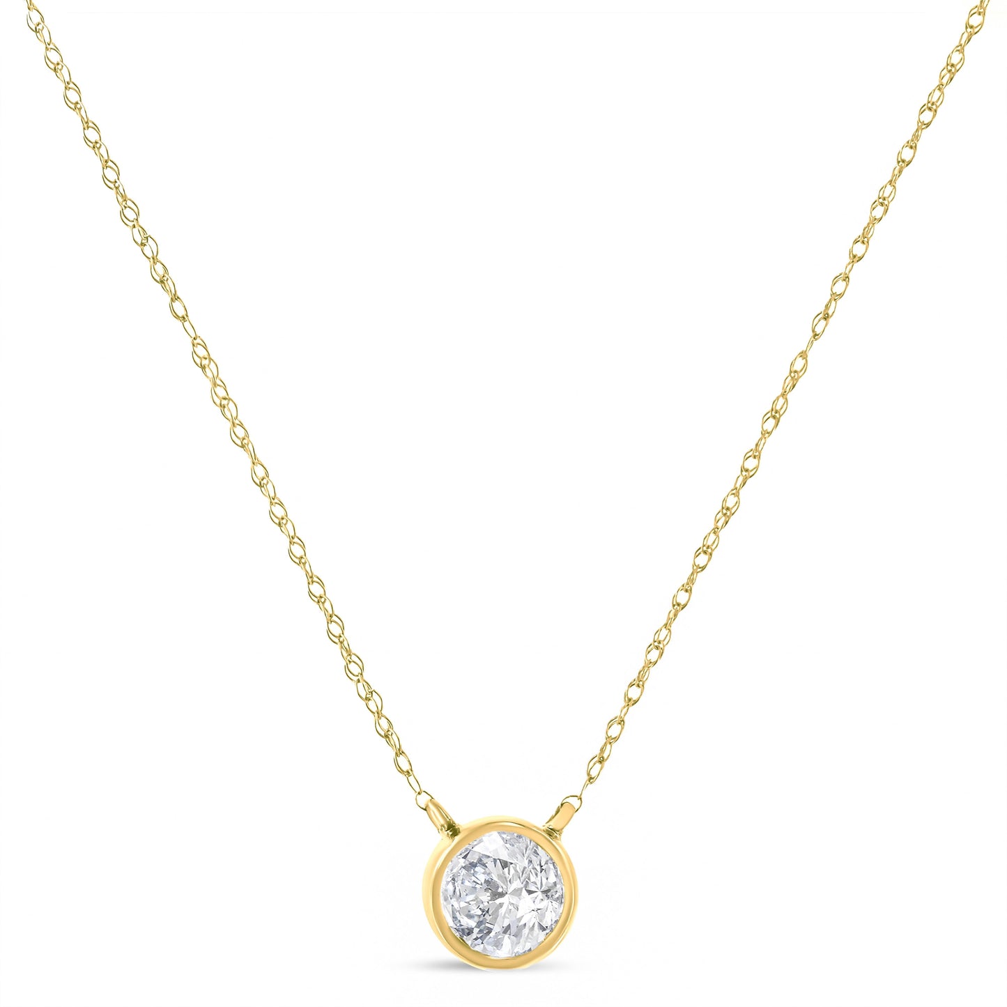Collar con colgante de diamante en engaste de bisel de plata esterlina .925