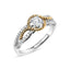 14K Two-Toned Gold Diamond Split Shank Engagement Ring - Size 7