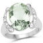 Bague en argent sterling avec améthyste verte de 8,12 carats et diamants