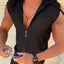 Men's Plus Size Sleeveless Zip Up Hoodie