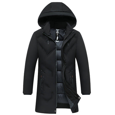 Thickened Mid-length Casual Warm Cotton Men's Jacket