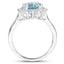 4.32 Carat Blue Topaz & White Zircon Sterling Silver Ring