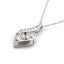 Pendentif en diamant courbé à deux pierres en or blanc 14k