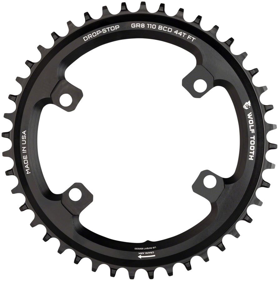 Plato de cadena asimétrico Wolf Tooth 110 BCD - 46t para bielas Shimano GRX