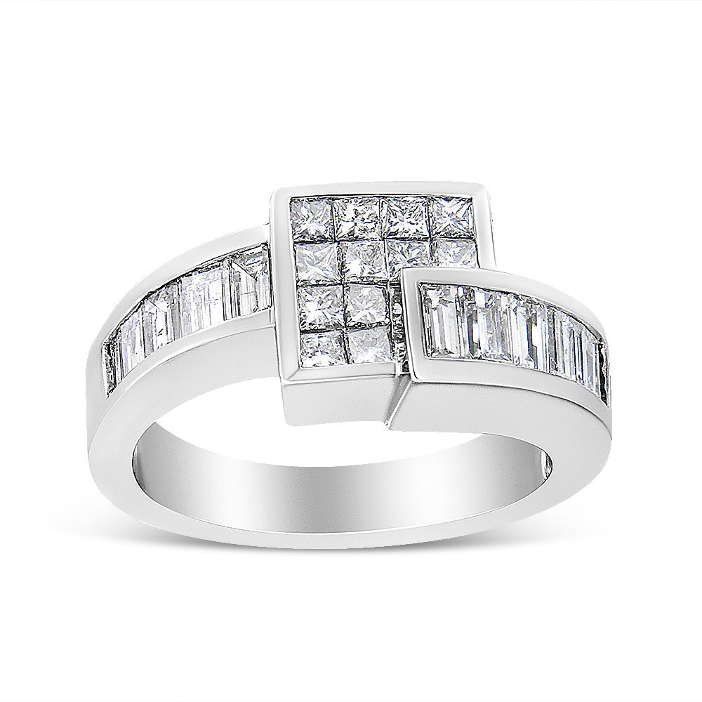 Bague de fiançailles en diamant en or blanc 14K - Taille 7