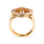 Anillo Halo de Citrino Amarillo y Diamantes en Oro Amarillo de 14K - Talla 7