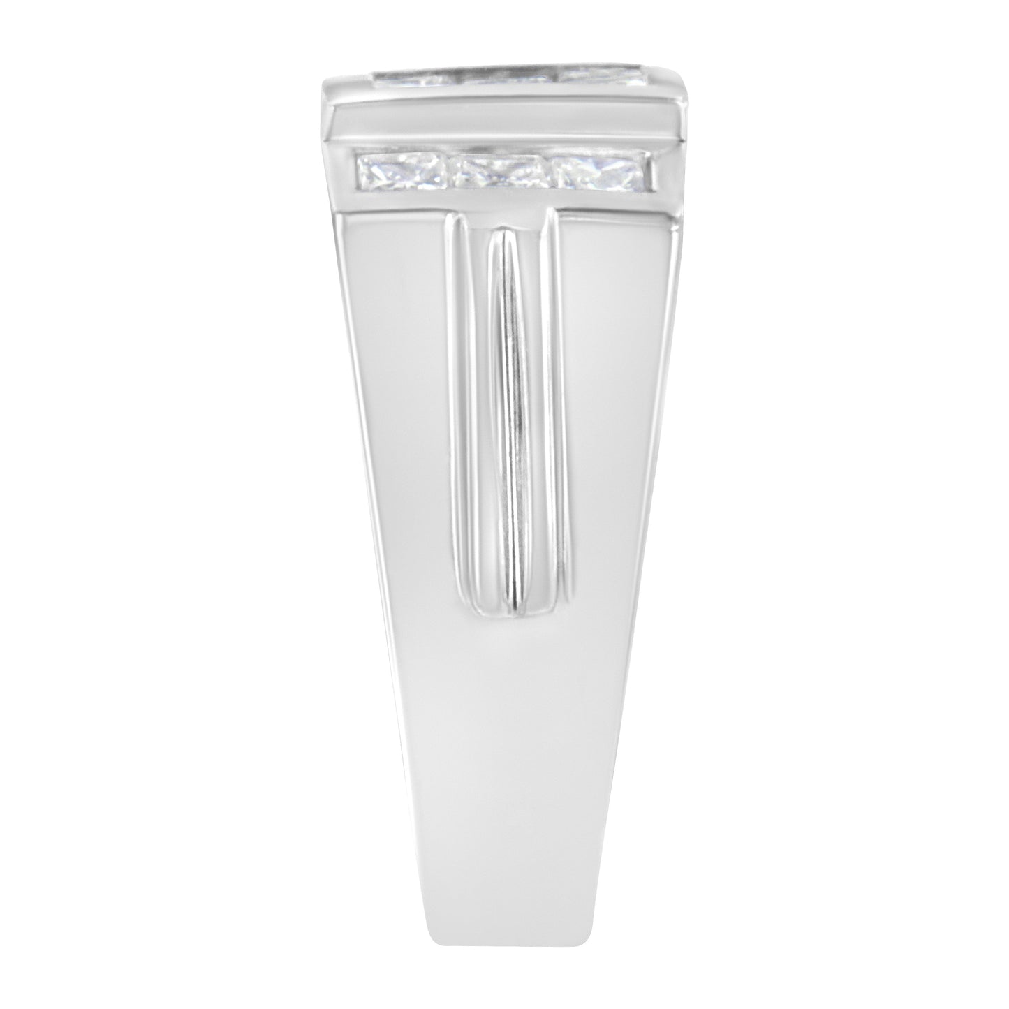 Bague en diamant en cluster pour homme en or blanc 14K