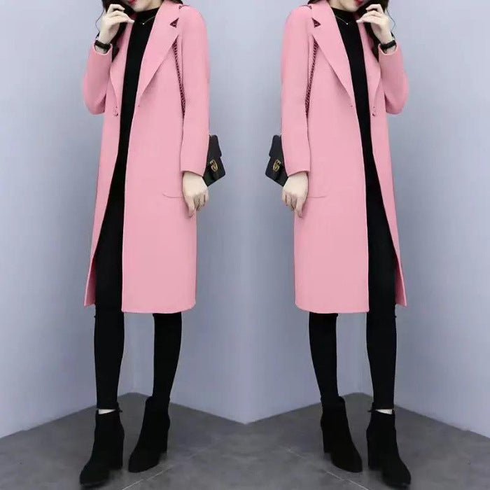 Manteau en Laine Mi-Long de Style Coréen