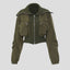 Womens Casual Bomber Jacket with Zippered Pockets
