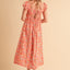 Vestido Midi Floral Elegante con Espalda Descubierta para Mujeres