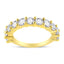 14K Yellow Gold Plated Sterling Silver 2.00 Cttw Diamond Band Ring - Size 7