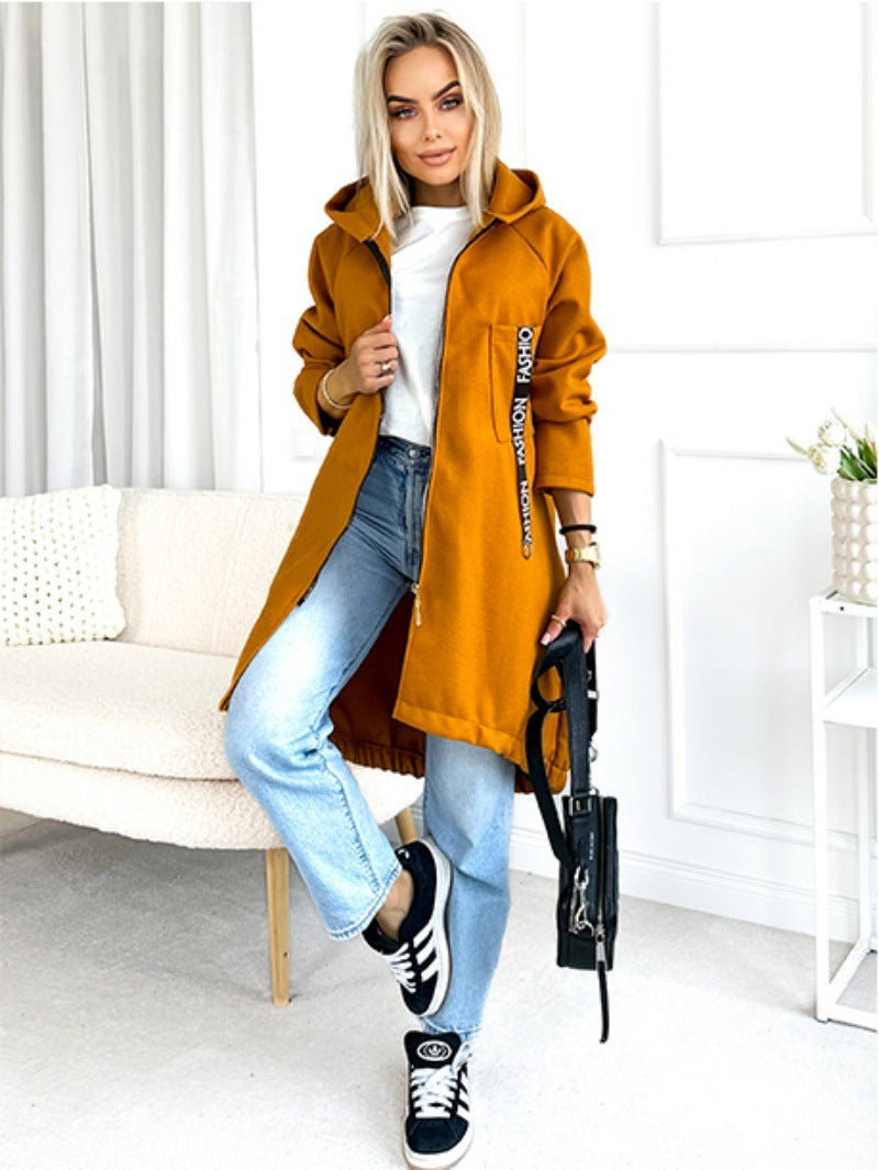Hooded Sports Brushed Hoody Casual Long-sleeved Jacket