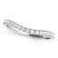 14k White Gold Pave Set Round Diamond Curved Wedding Band