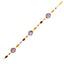 Bracelet en or jaune 14k avec pierres multicolores