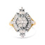 10K Yellow Gold Diamond Cluster Halo Ring - Size 7