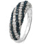 1.25 Carat Blue and White Diamond Sterling Silver Engagement Ring