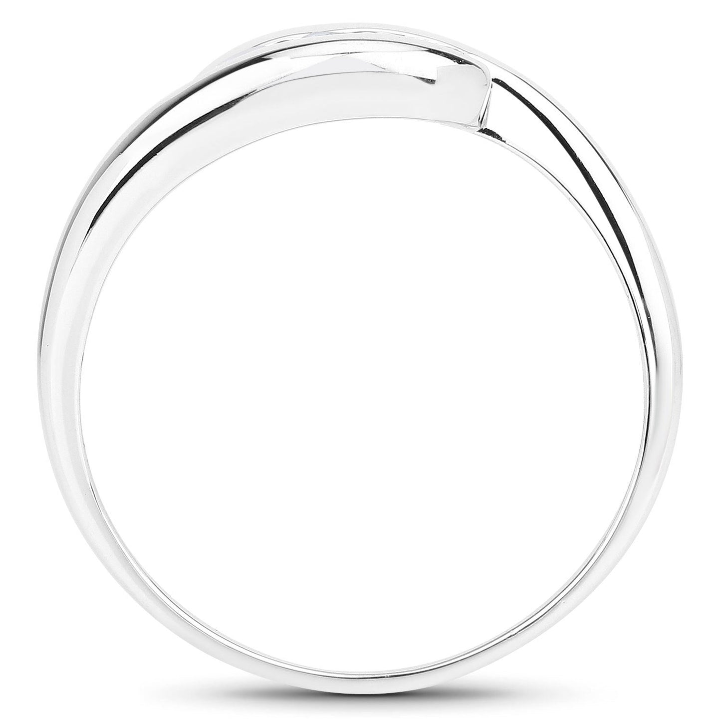 0.74 Carat Genuine Blue Topaz Sterling Silver Bypass Ring