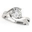 14k White Gold Split Band Bypass Diamond Engagement Ring