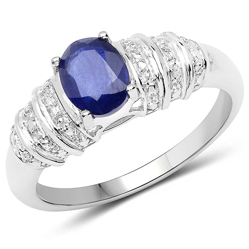 Bague en argent sterling .925 avec kyanite véritable de 1,40 carat